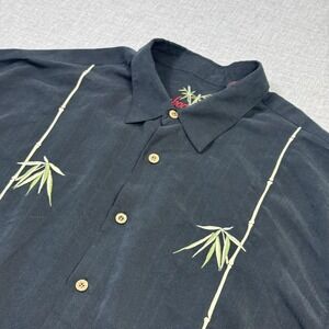 Bamboo Cay Shirt Mens 2XL Black Short Sleeve Button Up Rayon Relaxed Fit